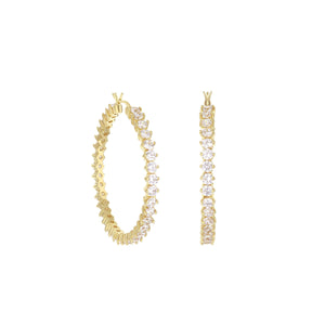 Pave Hoop Earrings