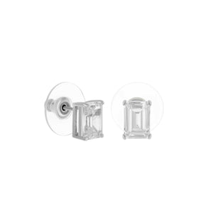 925 Emerald Cut Earrings 1.3 Ct