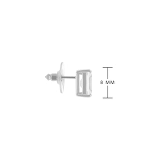 925 Emerald Cut Earrings 2 Ct