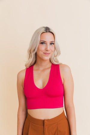 Eco Chic Ribbed Harmony Crop Top Top Leto Collection XS/S Magenta 