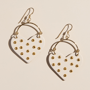 Ecru Studded Harlow Earrings