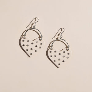 Ecru Studded Harlow Earrings