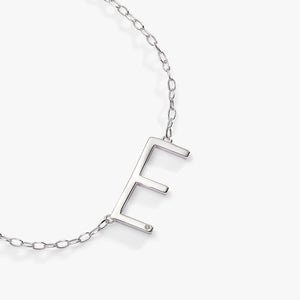 Initial E Precious Elongated Necklace