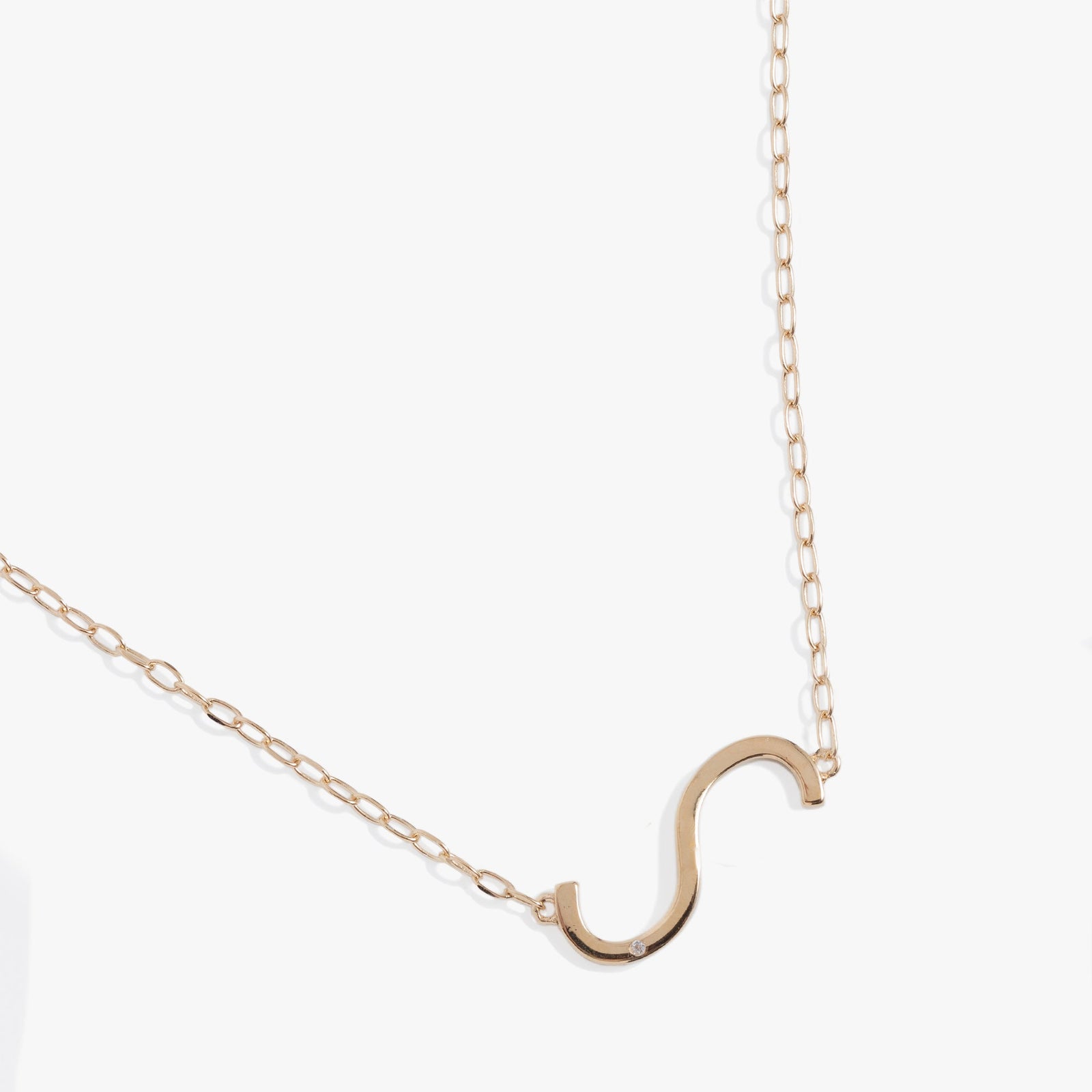 Initial S Precious Elongated Necklace