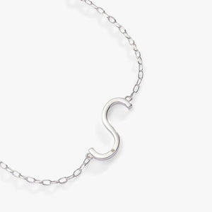 Initial S Precious Elongated Necklace