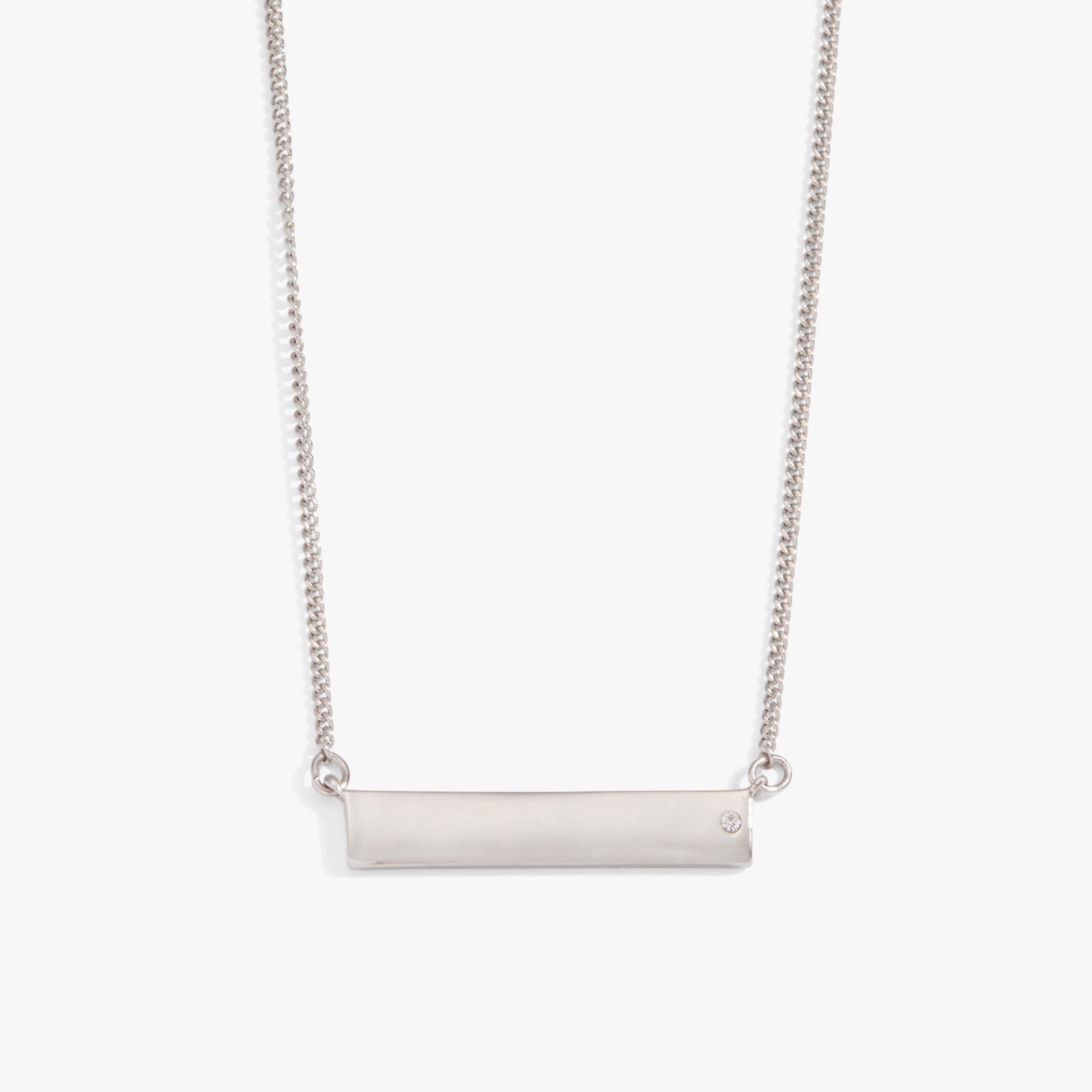 Bar Necklace with Crystal Accent