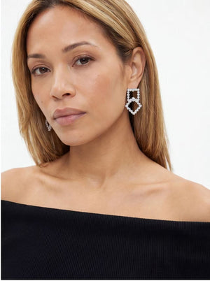 Geometric Lattice Drop Earrings