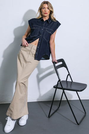 Let'S Just Relax Denim Top