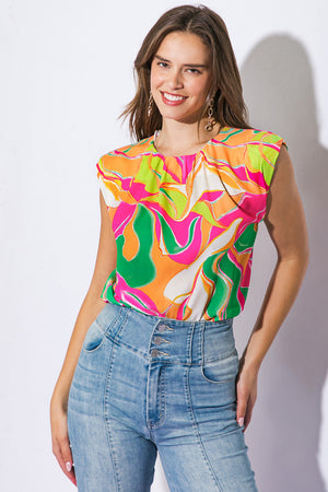 Send a Postcard Woven Top
