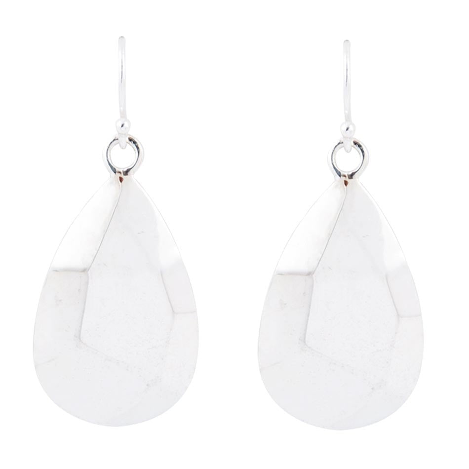 Faceted Sterling Silver Drop Earrings