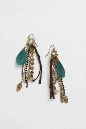 Feather Combo Dangling Earrings Jewelry