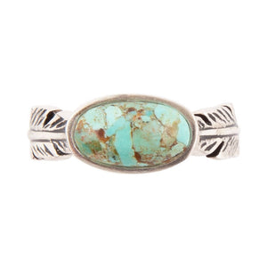 Feather Sterling Silver and Blue Turquoise Ring