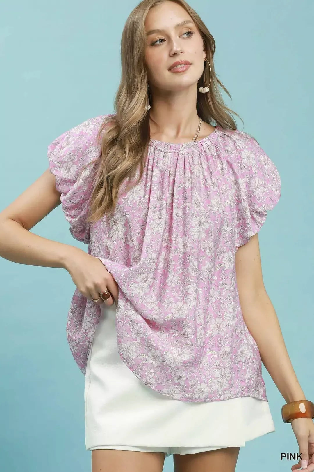 Floral Puff Sleeve Blouse