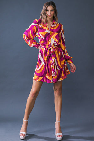Get on Board Woven Plisse Mini Dress