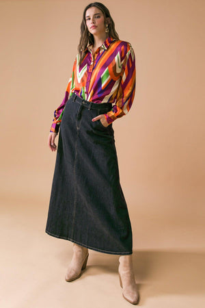 Printed Woven Long Sleeve Shirt
