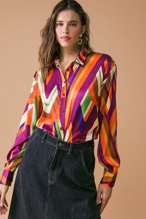 Printed Woven Long Sleeve Shirt