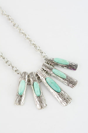 Five-Piece Turquoise Pendant Necklace Jewelry Leto Collection 