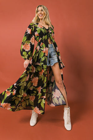 BEIN WITH THE BASICS WOVEN MAXI COVER UP