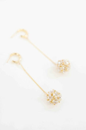 Floral Ball Drop Hoop Earrings Lovoda 