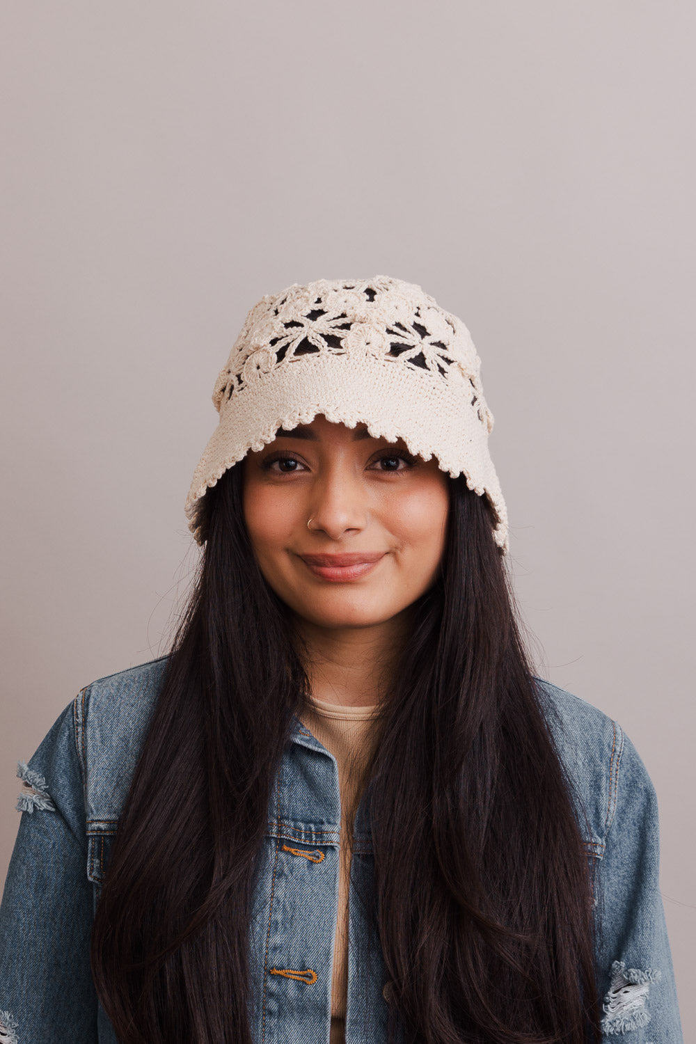 Floral Crochet Bucket Sun Hat Hats