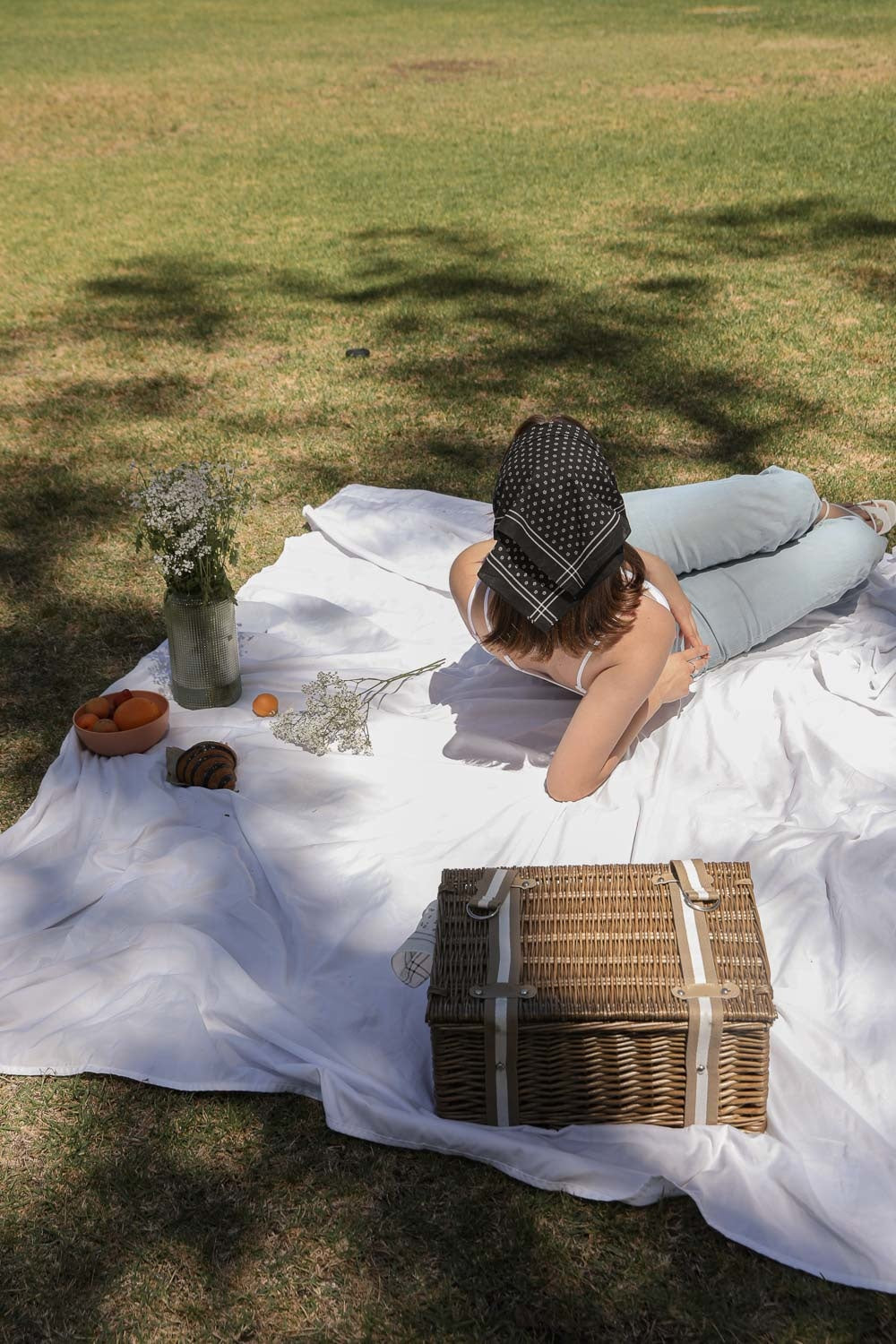 Floral Dot Bandana Bandanas Black