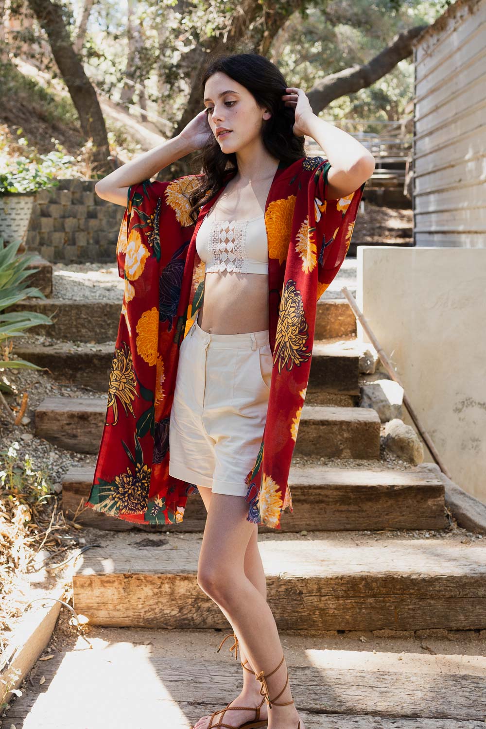 Floral Motif Combo Kimono Leto Collection