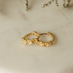 Flower Huggie Hoops