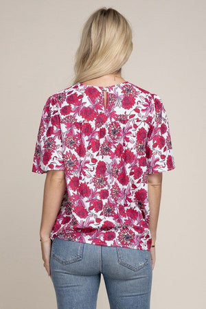 Flutter Sleeve Floral Top Nuvi Apparel 