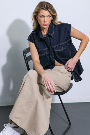 Let'S Just Relax Denim Top