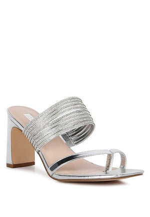 Follow Me Mid Block Heel Sandals Rag Company Silver 5 