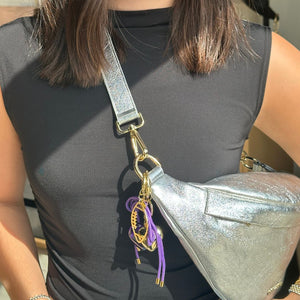 Purple Heart & Cord Bag Charm