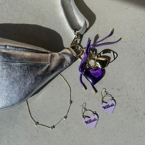 Purple Heart & Cord Bag Charm