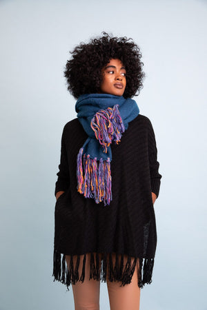 Frayed Bohemian Flow Scarf Scarves Leto Collection 