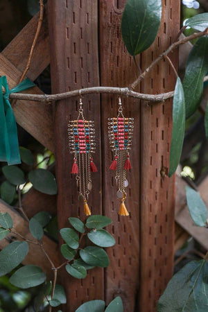 Fringe Seed Bead Earring Jewelry