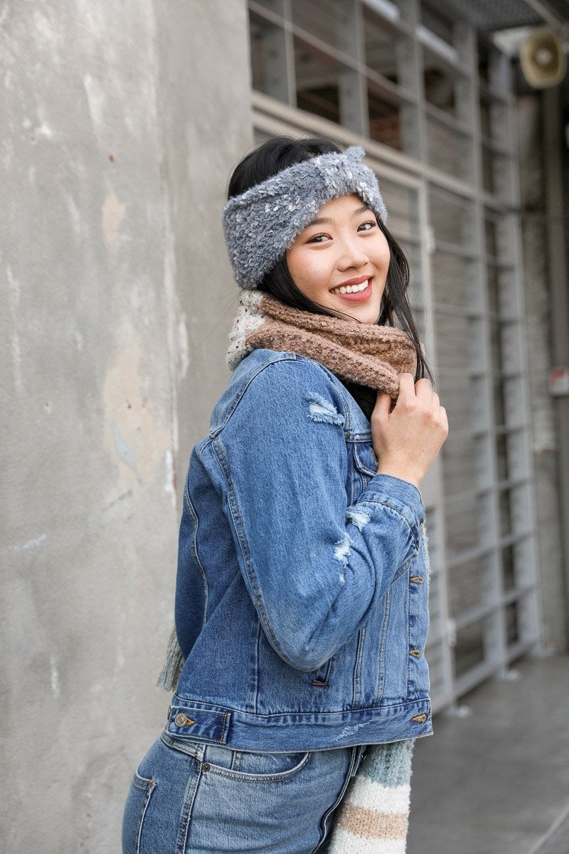 Fuzzy Pastel Head Wrap Hats & Hair Periwinkle