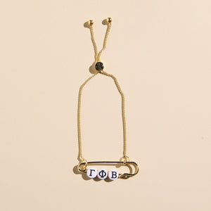 Gamma Phi Beta Sorority Safety Pin Bracelet - Officially Licensed