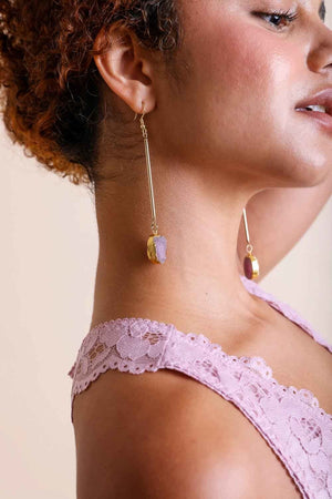 Gemstone Drop Earrings Jewelry Leto Collection Amethyst 