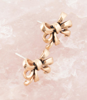 Gifted Golden Bow Post Earrings