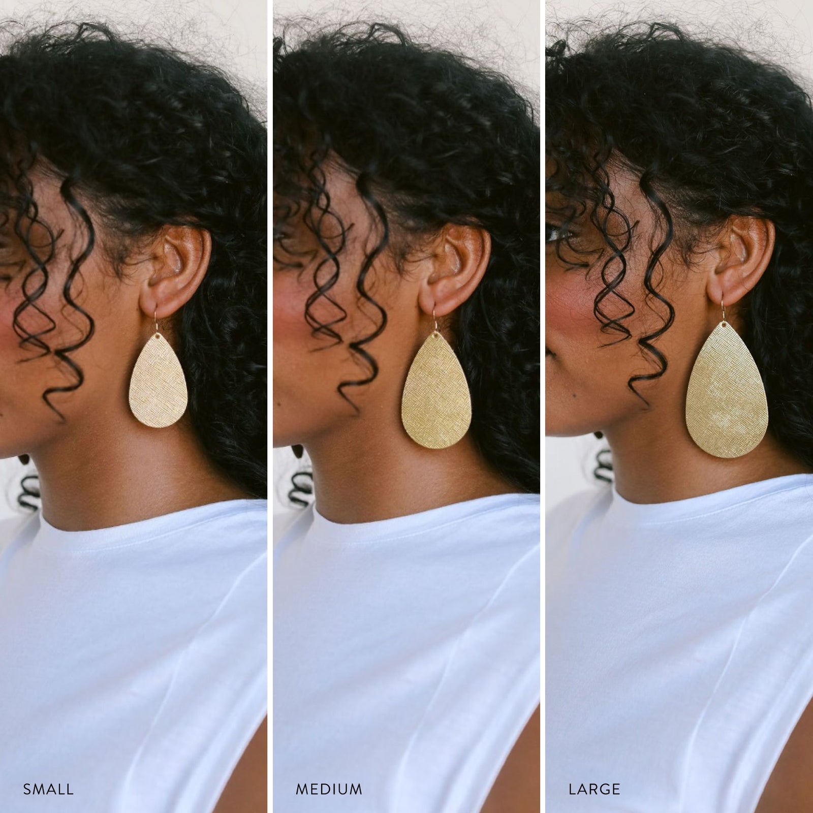 Gold Leaf Teardrop Earrings