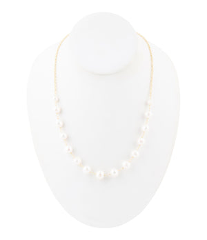 Golden Chain and White Pearl Necklaces