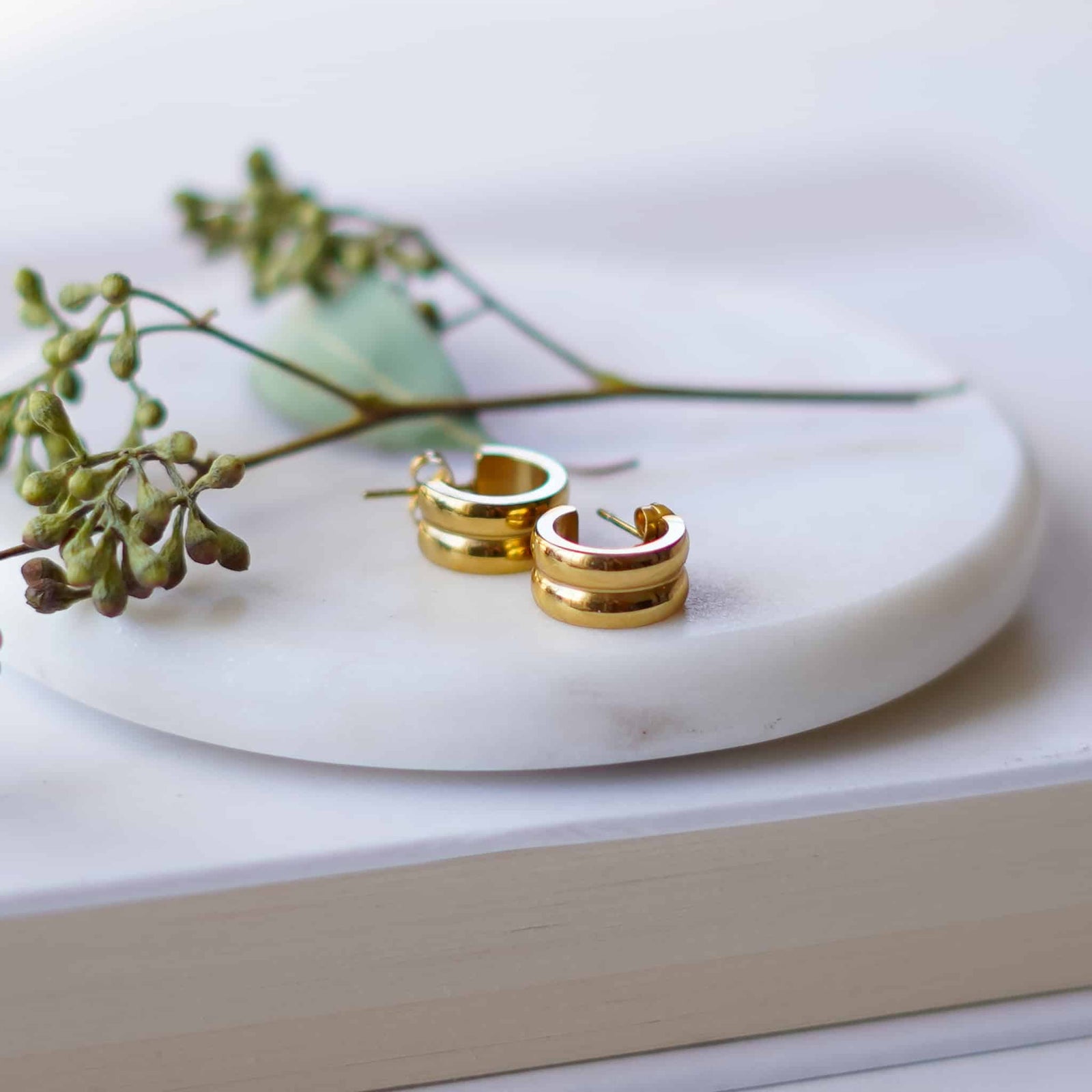 Gold Huggie Hoop Earrings