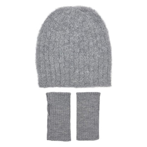 Gray Loop Knit Alpaca Beanie