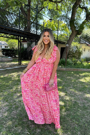 Meme Tie-Shoulder Maxi Dress - Hawaiian Sun