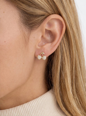 Sparkling Cherry Stud Earrings