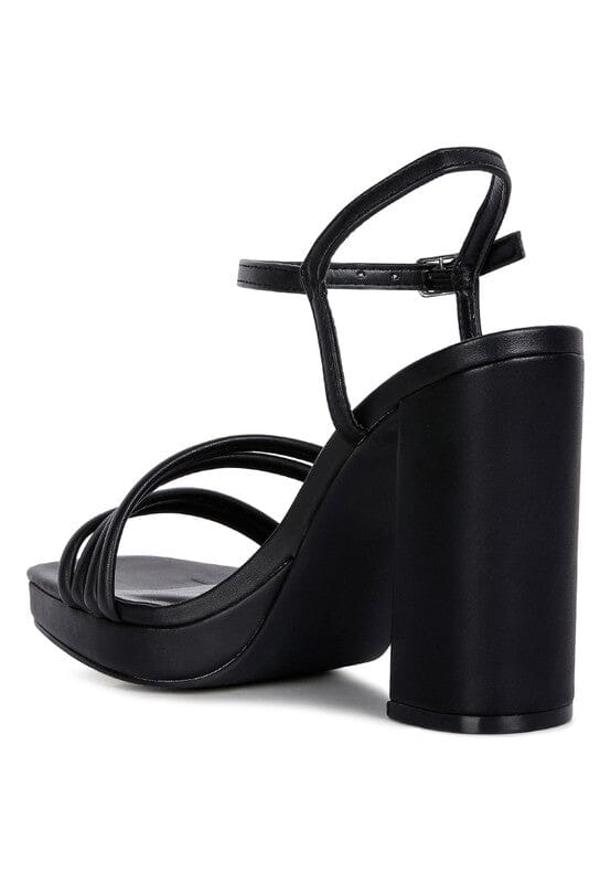 High Heel Platform Strappy Sandals Rag Company Black 5 