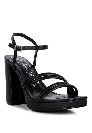 High Heel Platform Strappy Sandals Rag Company Black 5 