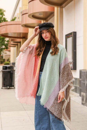 High Low Dip Dye Kimono Ponchos Leto Collection One Size 
