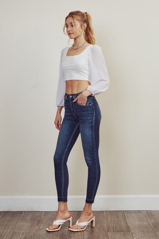 High Rise Ankle Skinny Jeans Kan Can USA DARK 0/23 