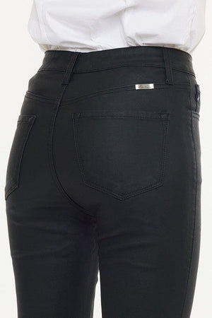 High Rise Black Coated Ankle Skinny Jean-KC6341ABK Kan Can USA 