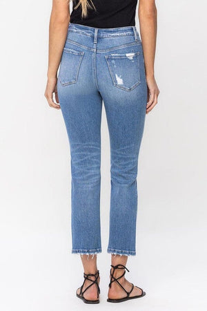 High Rise Slim Straight Jeans - Flying Monkey Flying Monkey 